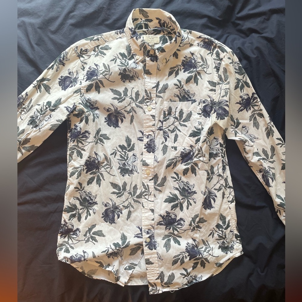 Men’s XS Slim Fit Club Monaco Button Up